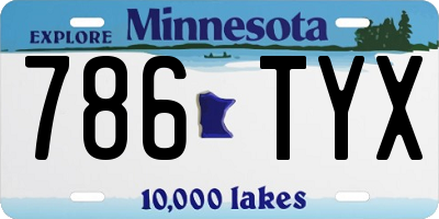 MN license plate 786TYX