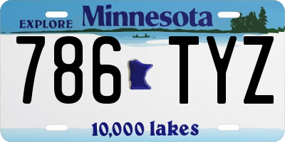 MN license plate 786TYZ