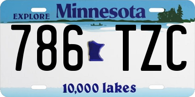 MN license plate 786TZC