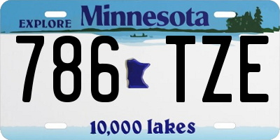 MN license plate 786TZE