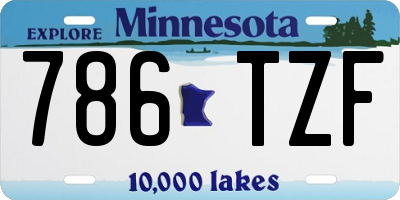 MN license plate 786TZF