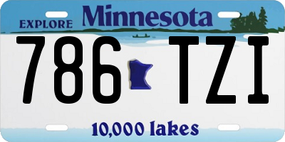 MN license plate 786TZI
