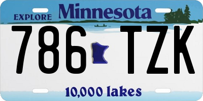 MN license plate 786TZK