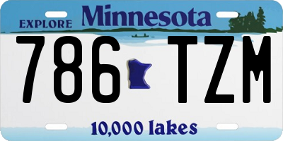 MN license plate 786TZM