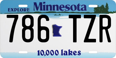 MN license plate 786TZR
