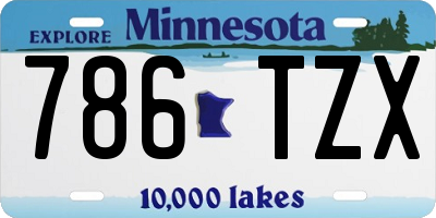 MN license plate 786TZX