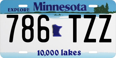 MN license plate 786TZZ