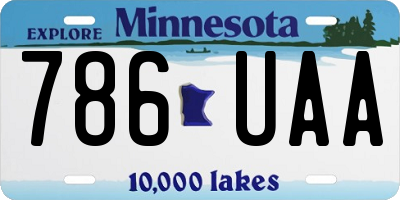 MN license plate 786UAA