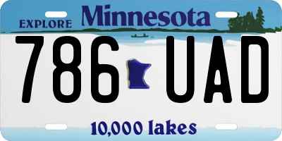 MN license plate 786UAD
