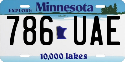 MN license plate 786UAE
