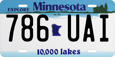 MN license plate 786UAI
