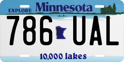 MN license plate 786UAL