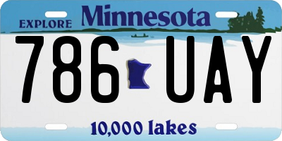 MN license plate 786UAY