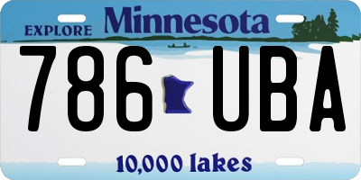 MN license plate 786UBA