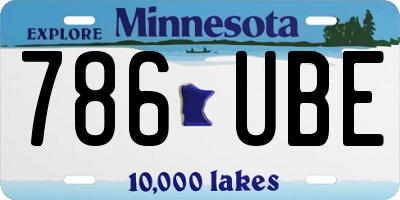 MN license plate 786UBE