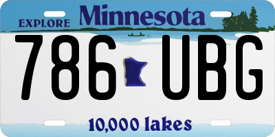 MN license plate 786UBG