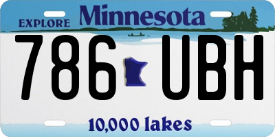 MN license plate 786UBH