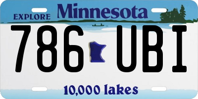 MN license plate 786UBI