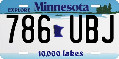 MN license plate 786UBJ