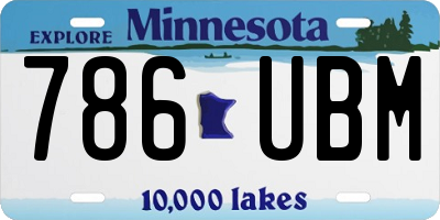 MN license plate 786UBM