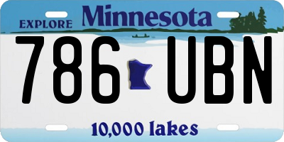MN license plate 786UBN