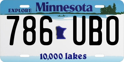 MN license plate 786UBO
