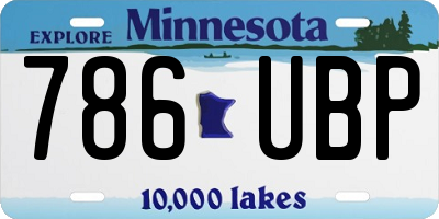 MN license plate 786UBP