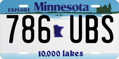 MN license plate 786UBS