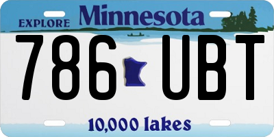 MN license plate 786UBT