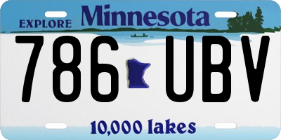 MN license plate 786UBV