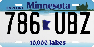 MN license plate 786UBZ