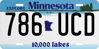 MN license plate 786UCD