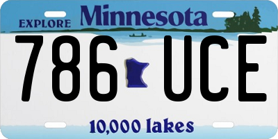 MN license plate 786UCE
