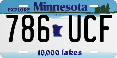 MN license plate 786UCF