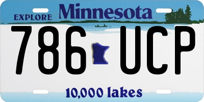 MN license plate 786UCP