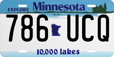 MN license plate 786UCQ