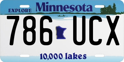 MN license plate 786UCX
