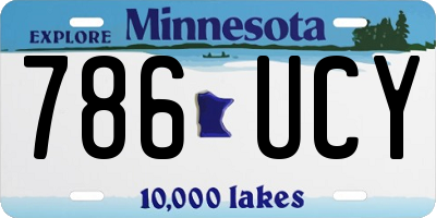 MN license plate 786UCY