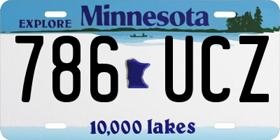 MN license plate 786UCZ