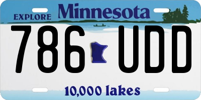 MN license plate 786UDD