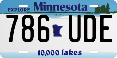 MN license plate 786UDE