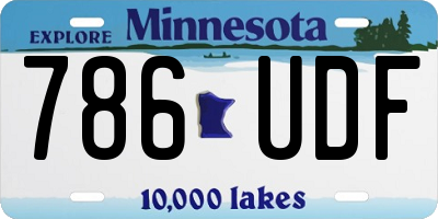 MN license plate 786UDF