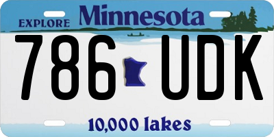MN license plate 786UDK