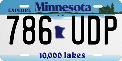 MN license plate 786UDP