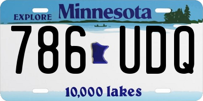 MN license plate 786UDQ