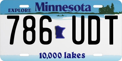 MN license plate 786UDT