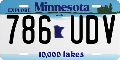 MN license plate 786UDV