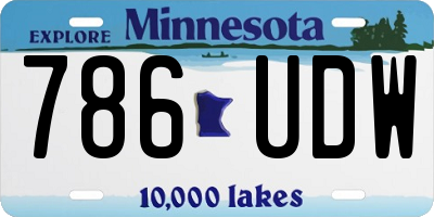 MN license plate 786UDW