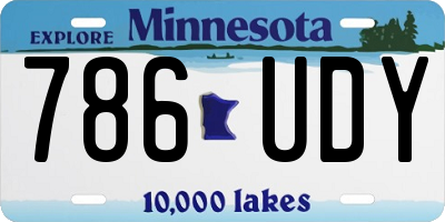 MN license plate 786UDY