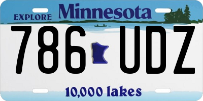 MN license plate 786UDZ